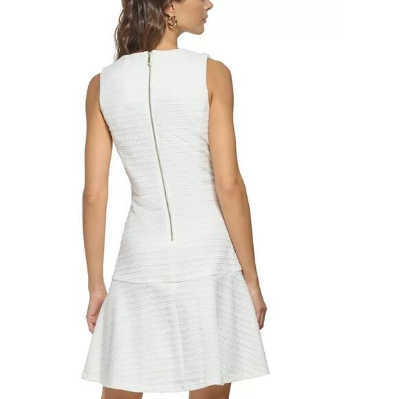 TOMMY HILFIGER Button-Trimmed Jacquard-Knit Fit & Flare Dress - Size 2 NWT - Picture 7 of 16